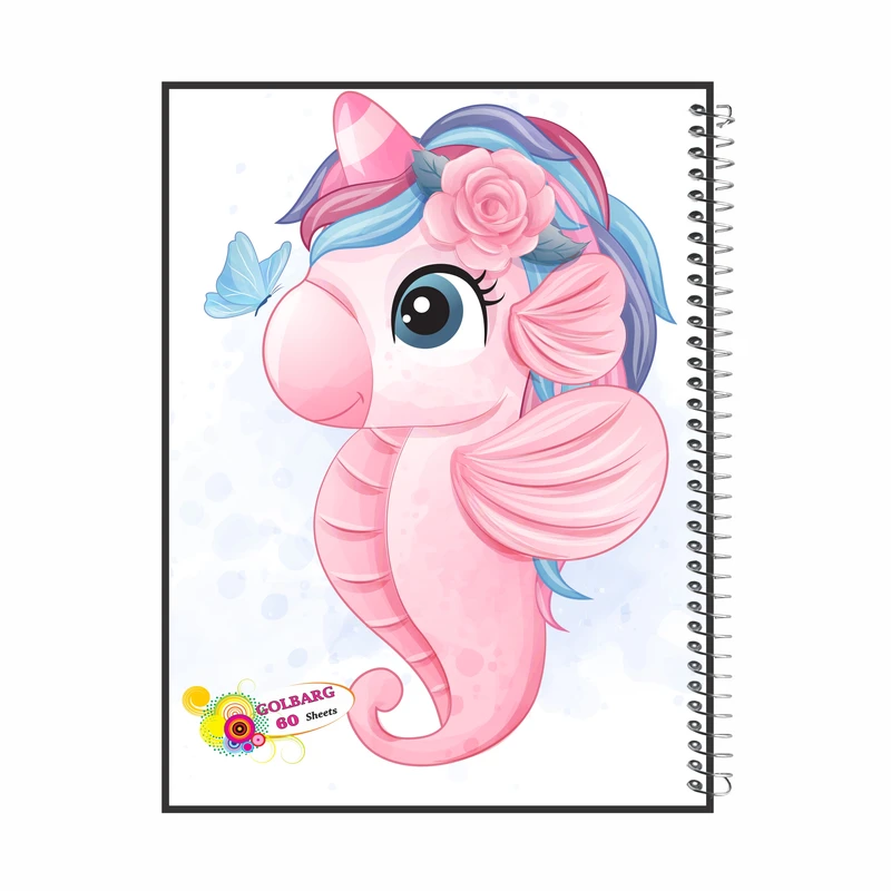 دفتر مشق 60 برگ گلبرگ طرح اسب دریایی کد 602437