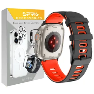 sprig Dual color Hike strap suitable For Apple Watch Series 7 45mm / Series 8 45mm / Series 9 45mm