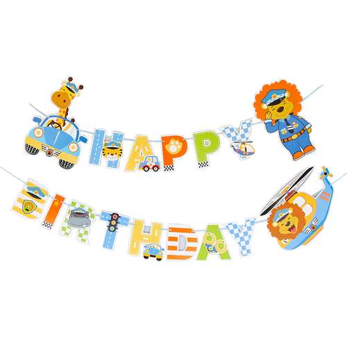  ریسه تولد مدل تولد مبارک طرح حیوانات پلیس کد 09