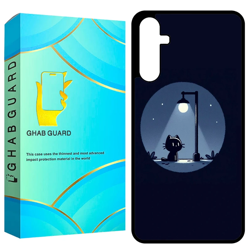 کاور قاب گارد طرح گربه و شب مدل GCHPA24 مناسب برای گوشی موبایل سامسونگ Galaxy A24 4G