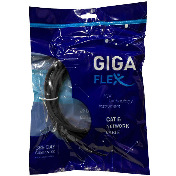 کابل شبکه Cat6 گیگافلکس مدل GI-UTP-10M-BK