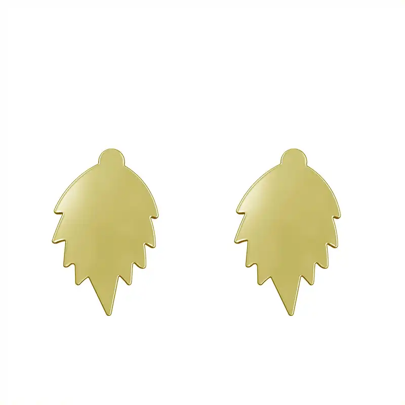 گوشواره طلا 18 عیار زنانه مدوپد مدل برگ کد GA1-14964