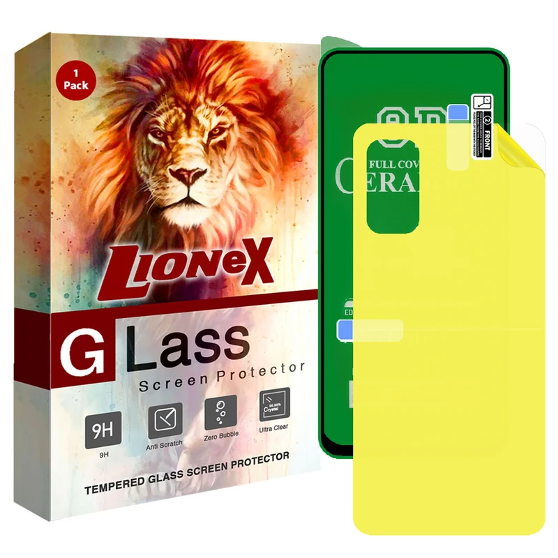 محافظ صفحه نمایش لایونکس مدل 2CRN مناسب برای گوشی موبایل شیائومی Poco M3 Pro 4G به همراه محافظ پشت گوشی