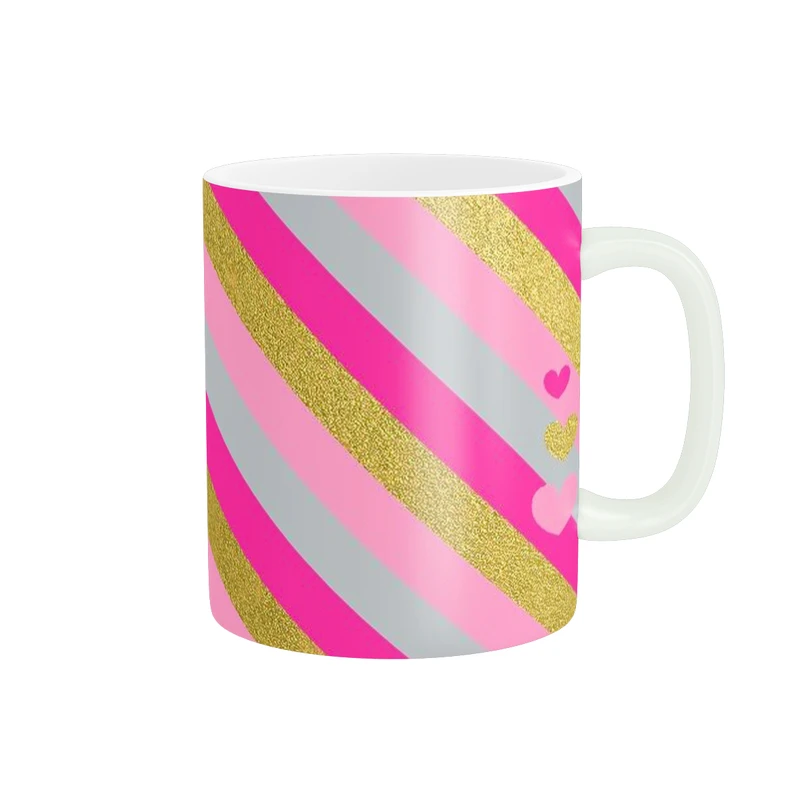 ماگ پاد آفرین طرح قلب رنگی کد 3376