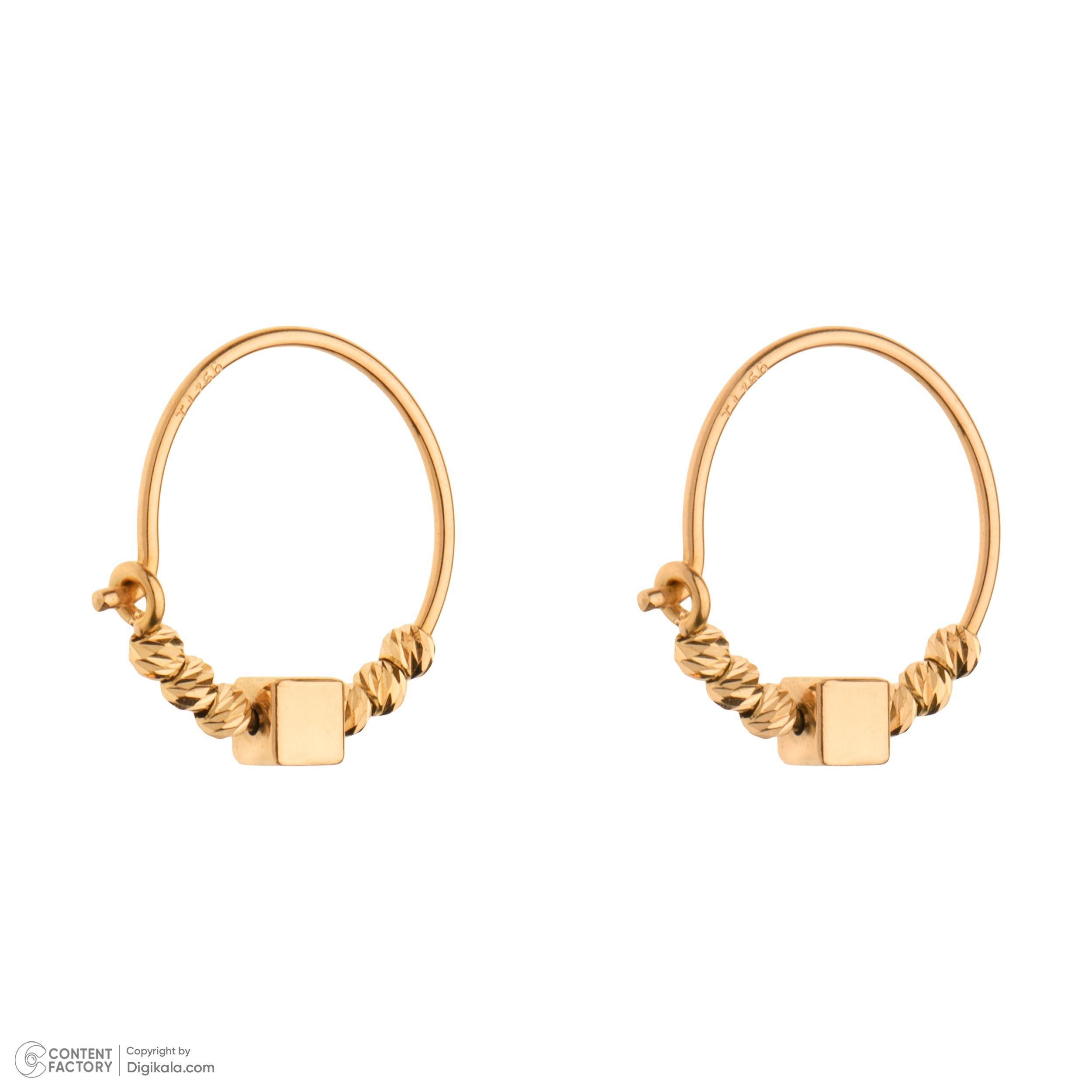 گوشواره حلقه‌ای طلا 18 عیار زنانه گلدم مدل E-3070008