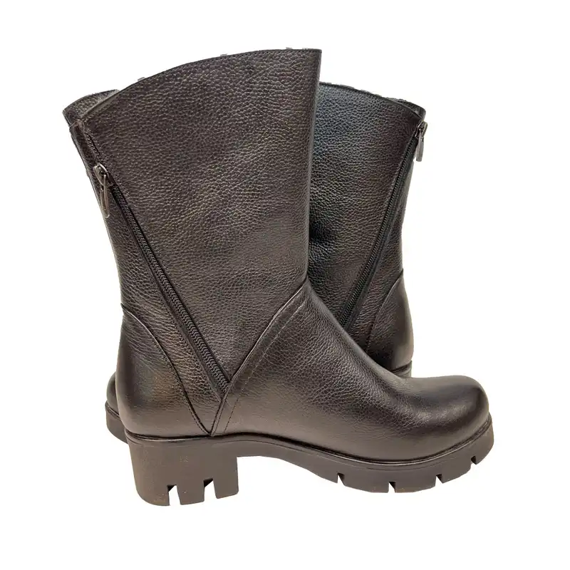 نیم بوت زنانه سرزمین چرم مدل 145144 رنگ مشکی