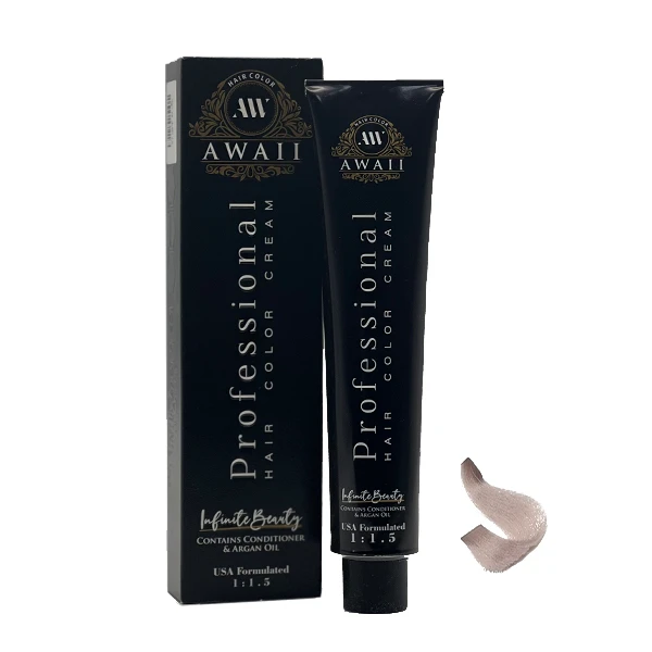 رنگ مو آوایی شماره 10.17 حجم 120 میلی لیتر رنگ بلوند دودی بنفش فوق العاده روشن