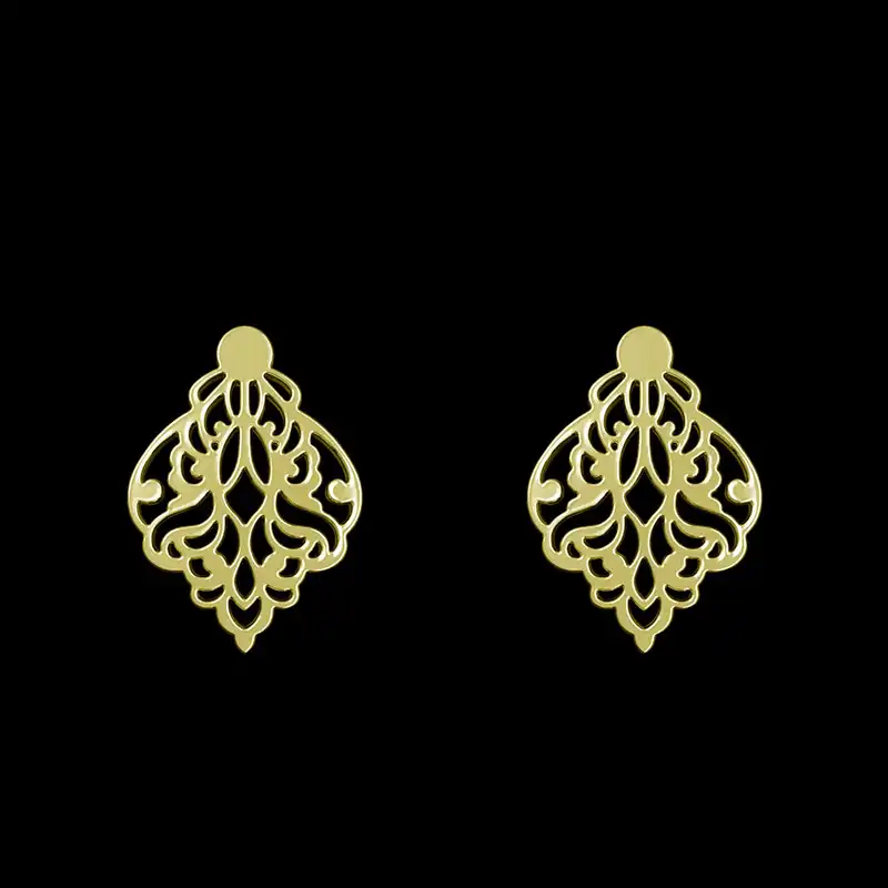 گوشواره طلا 18 عیار زنانه مدوپد مدل اسلیمی کد GA1-15310