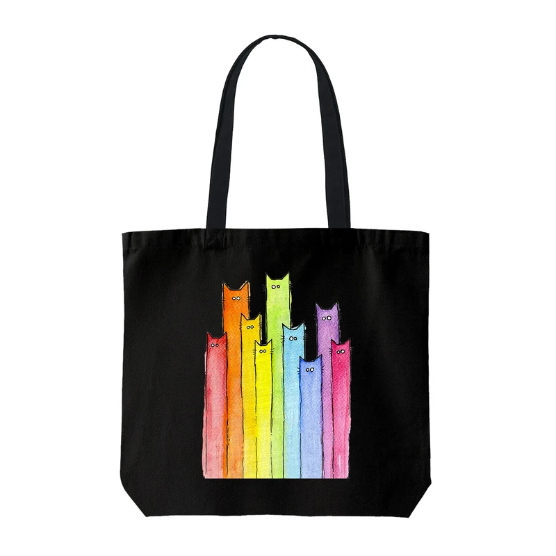 ساک خرید ترمه طراحان ایده مدل گربه رنگی کد cfp1402 - S