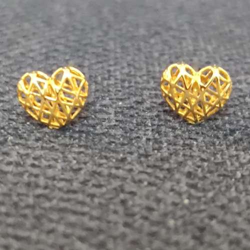 گوشواره طلا 18 عیار زنانه قیراط مدل قلب کد GH1318