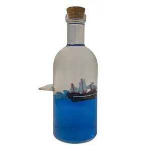 دکوری مدل بطری شناور طرح کشتی و نهنگ