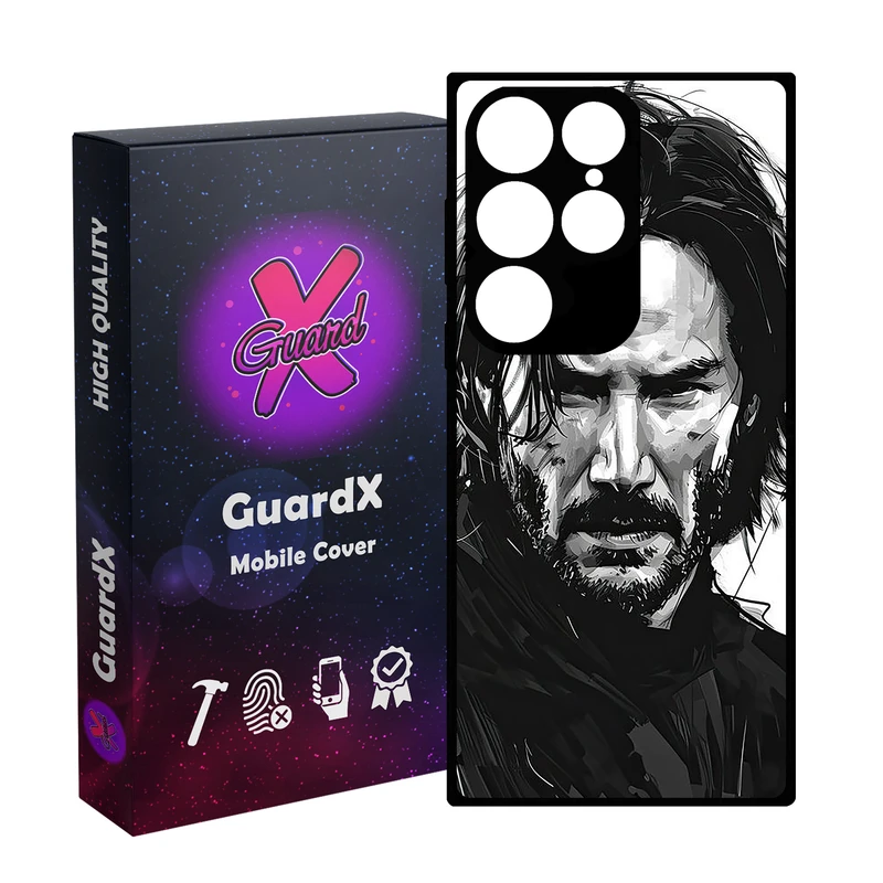 کاور گارد ایکس طرح جان ویک مدل Glass10754 مناسب برای گوشی موبایل سامسونگ Galaxy S24 Ultra