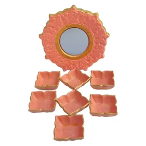 ست 8 تکه هفت سین سفالی طرح پروانه کد S3016