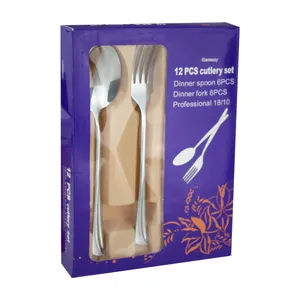 قاشق و چنگال غذا خوری مدل براق کد 3514  مجموعه 12 عددی