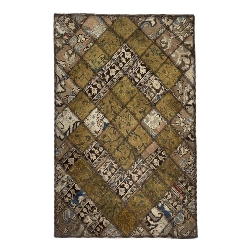 فرش دستبافت ۲ متری مدل چهل تکه کد ۱۸۵۵۲