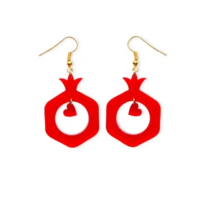 گوشواره دخترانه طرح انار و قلب کد 007