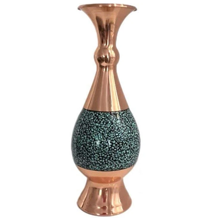 گلدان فیروزه کوبی مسی مدل صراحی