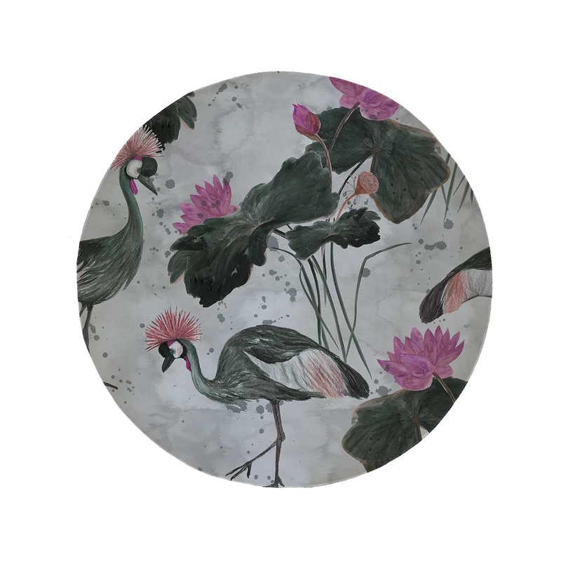 پادری مدل دایره طرح فلامینگو کد 5070 سایز 90 × 90 سانتی متر 