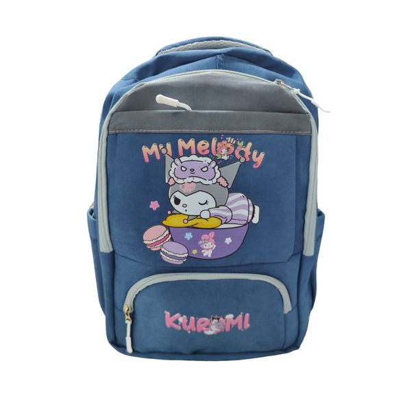 کوله پشتی مدرسه مدل چهار زیپ طرح کرومی خوابیده کد 007