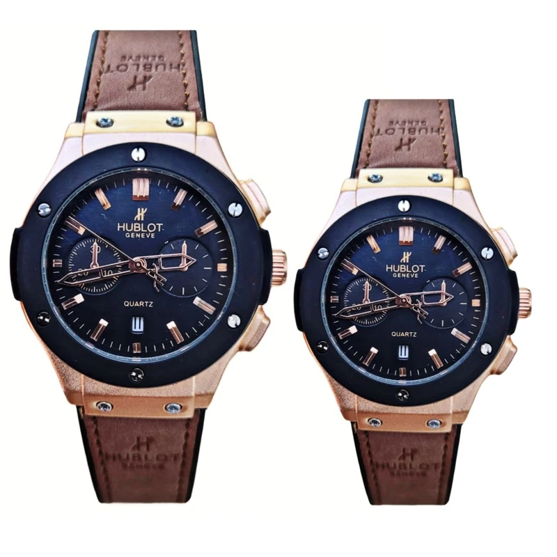 ست ساعت مچی عقربه ای زنانه و مردانه  مدل اسکلتون بیگ بنگ رینگدار_rz_m_g02