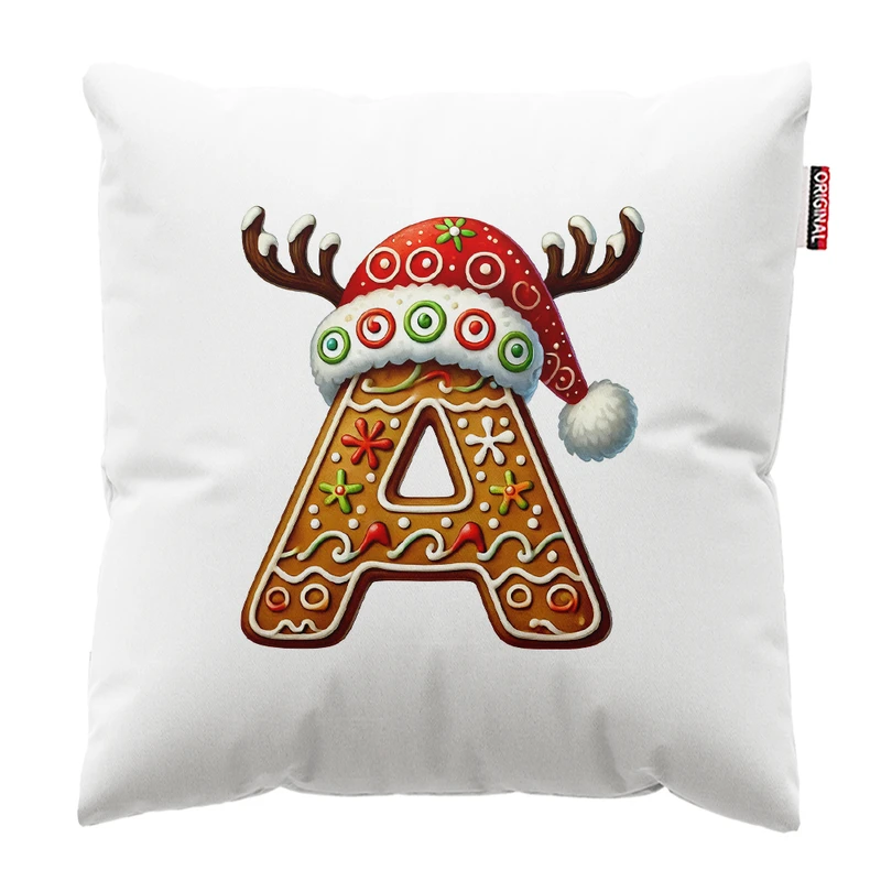 کوسن پاد آفرین مدل کریسمس طرح حرف A کد PK402617 سایز 40*40 سانتی متر 