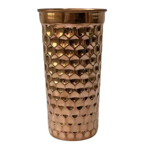 گلدان مسی سه بعدی طرح شش ضلعی کد ZH394 