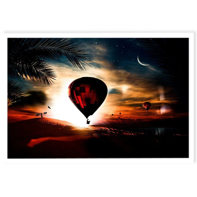 تابلو نوری بکلیت طرح غروب بالن مدل چراغ دار W4522