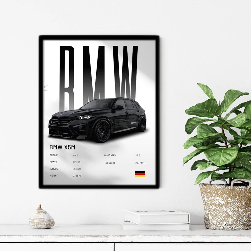 تابلو آتریسا طرح ماشین BMW مدل ATC65 فریم مشکی