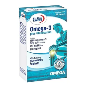 کپسول ژلاتینی امگا 3 پلاس گلوکز آمین یوروویتال - 1660 میلی گرم بسته 30 عددی