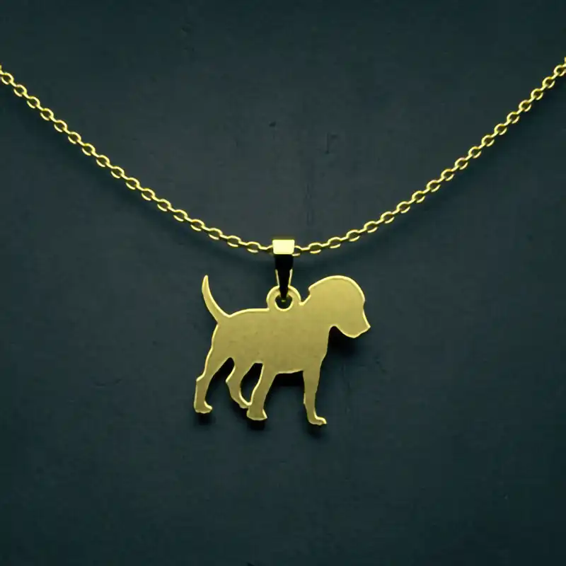 گردنبند طلا 18 عیار زنانه مدوپد مدل سگ کد J3-1-1022