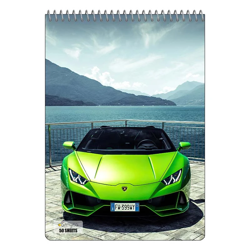 دفتر نقاشی 50 برگ سیمی کارنیکا طرح لامبورگینی هوراکان Lamborghini Huracan کد 33266