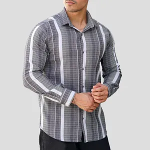 پیراهن آستین بلند یقه برگردان مردانه مدل 1170-093