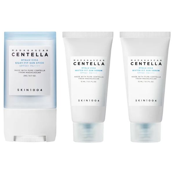 کرم ضد آفتاب بدون رنگ اسکین 1004 SPF 50 مدل Hyalu-Cica محافظ UVA ،UVB، مناسب برای انواع پوست، حجم 50 میلی‌لیتر بسته ۳ عددی