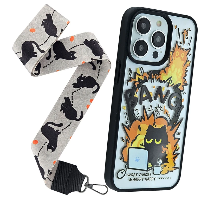 کاور فون کیس مدل مگ سیف کد Bang مناسب برای گوشی موبایل اپل Iphone 13pro به همراه بند آویز