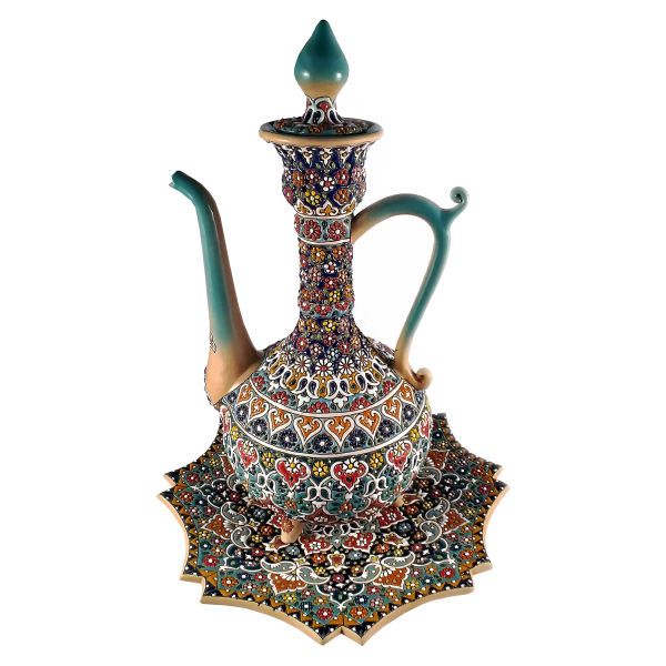 ست گلابپاش و بشقاب میناکاری کد M26