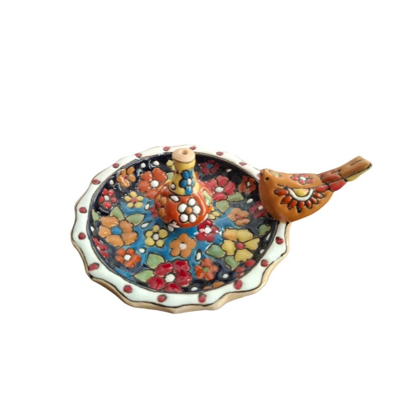 جاعودی میناکاری سفالی مدل پرنده کد 1305