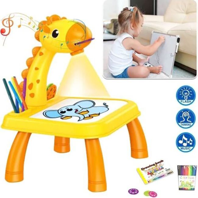 اسباب بازی مدل میز نقاشی پروژکتوردار طرح زرافه کد 2021 -  - 12