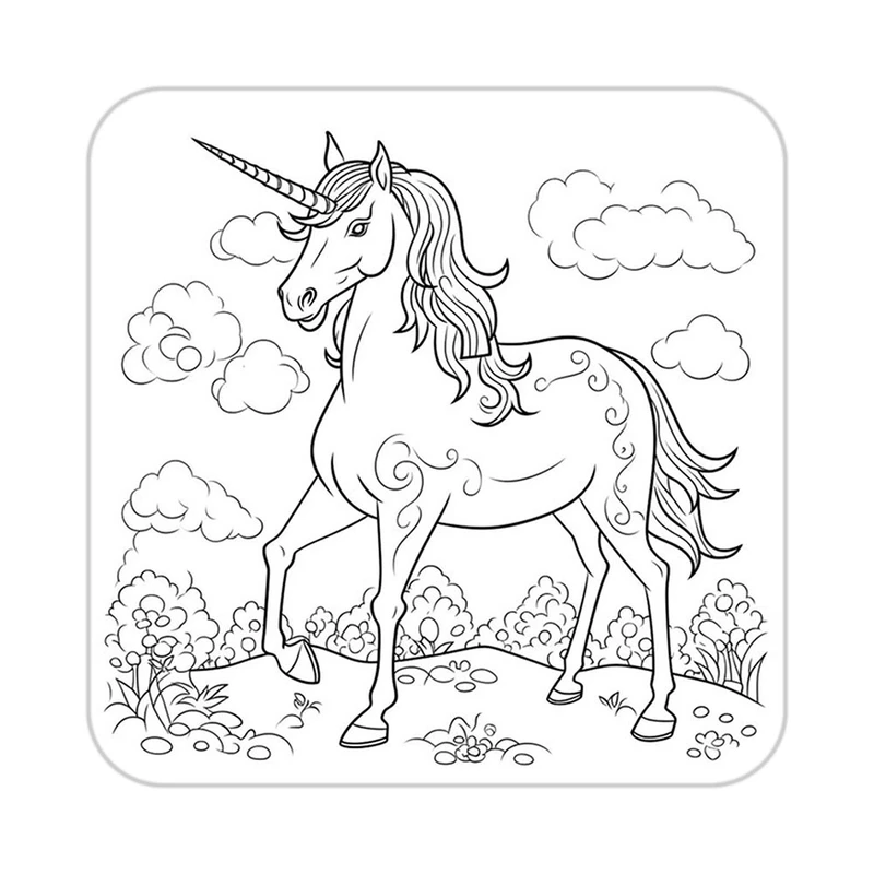 زیر لیوانی کاکتی طرح اسب تک شاخ و یونیکورن مدل mp30289