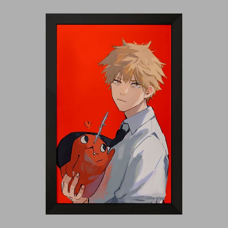 تابلو خندالو مدل دنجی و پوچیتا انیمه مرد اره ای Chainsaw Man  کد 17885