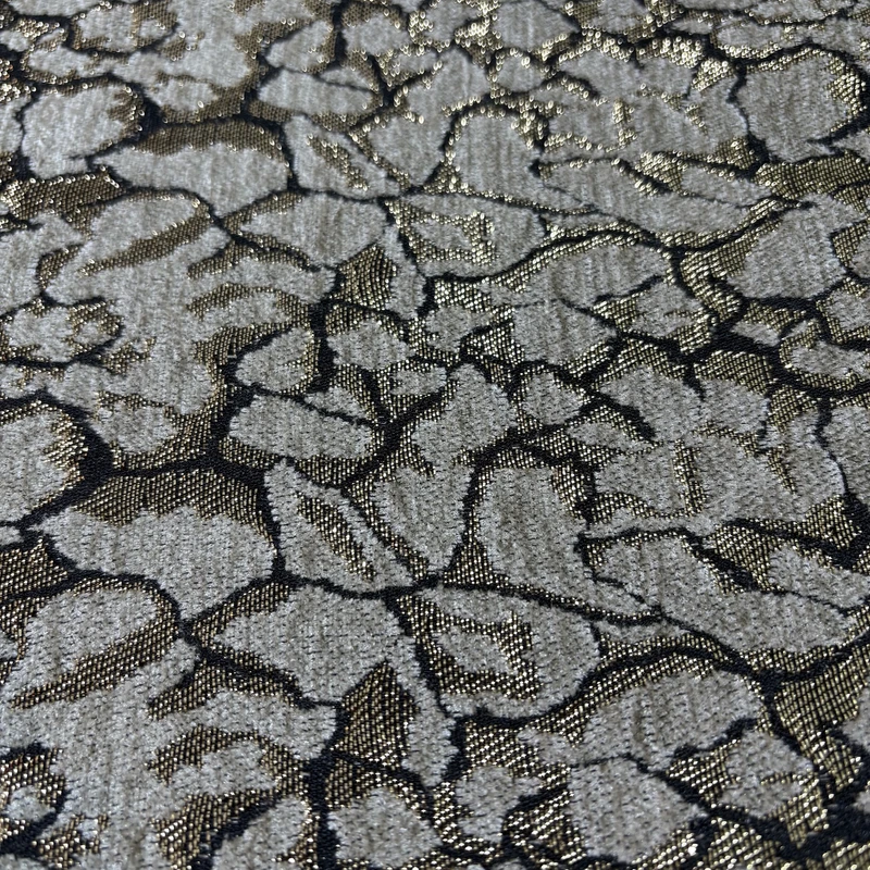 پارچه پرده عرض 1.5 متر طرح مخمل سیم دوزی مدرن رنگ طوسی