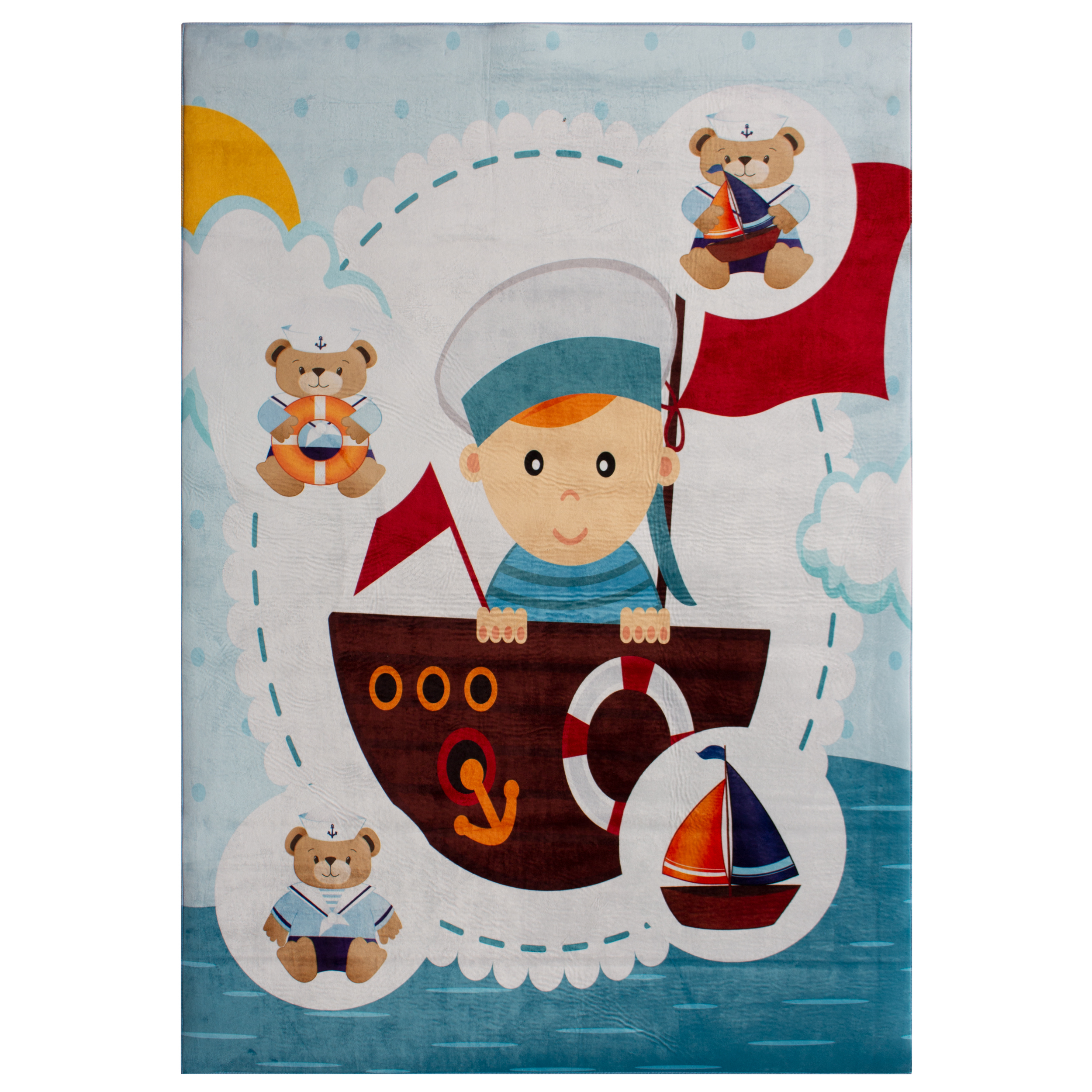 فرش ماشینی جانگل مدل Little Sailor کد 3D-2033