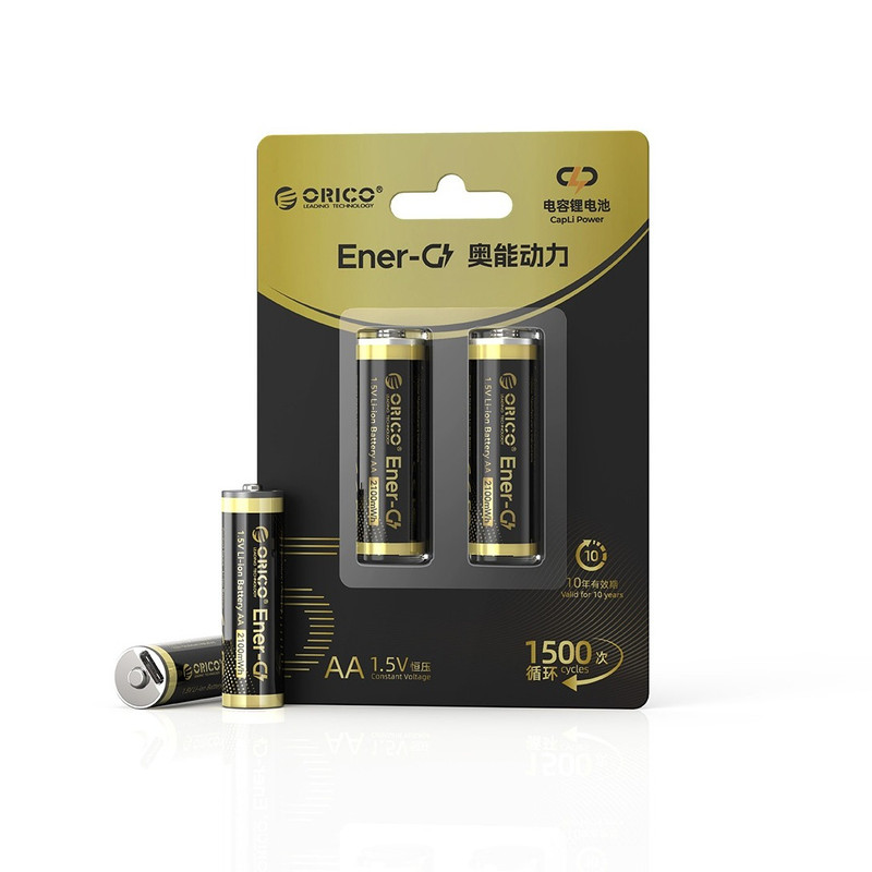 باتری لیتیومی قابل شارژ اوریکو مدل EG5C-UN-2PK-BP ظرفیت 2100 میلی‌ آمپر ساعت بسته 2 عددی 