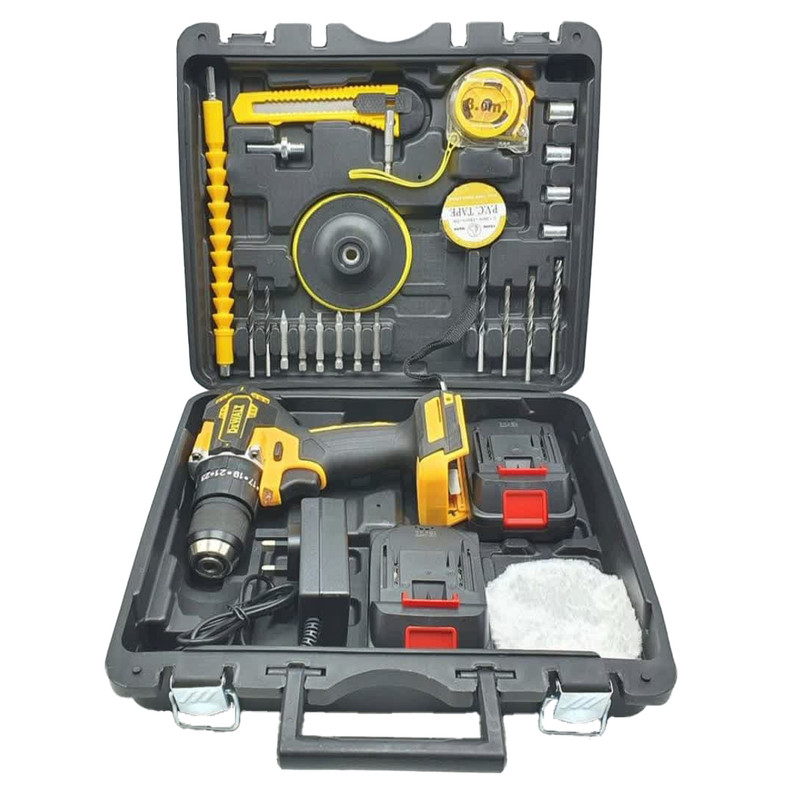 دریل شارژی چکشی براشلس  مدل brushless مجموعه 28 عددی