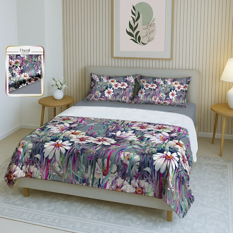 سرویس ملحفه دو نفره 4 تکه پامیل مدل RI930SK