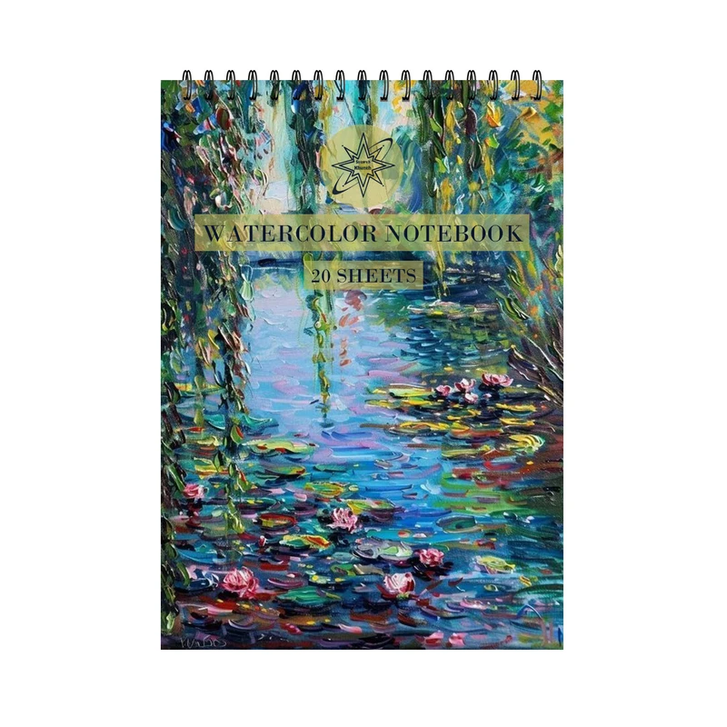 دفتر آبرنگ 20 برگ ستاره خونه مدل برکه کد a4