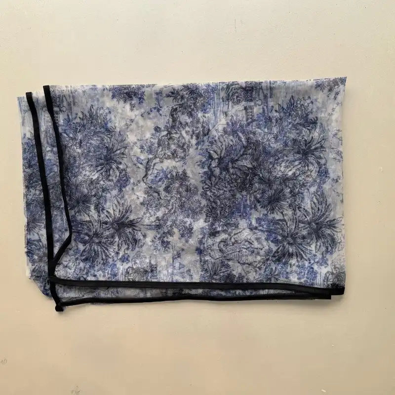 شال زنانه مدل توری طرح طببعت و جنگل تابستانی فانتزی