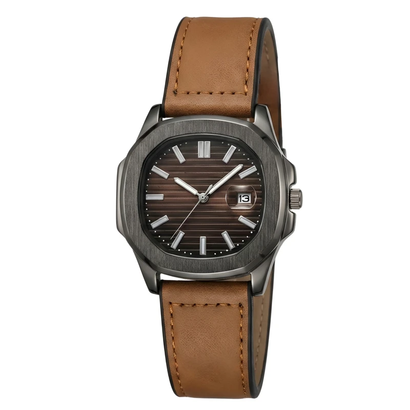 ساعت مچی عقربه‌ای کوارتز مردانه مدل اسپرت کلاسیک بند چرم قفل مگنتی کد M001