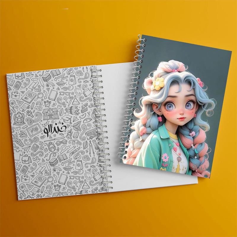 دفتر مشق 50 برگ خندالو مدل دخترانه کد 28820