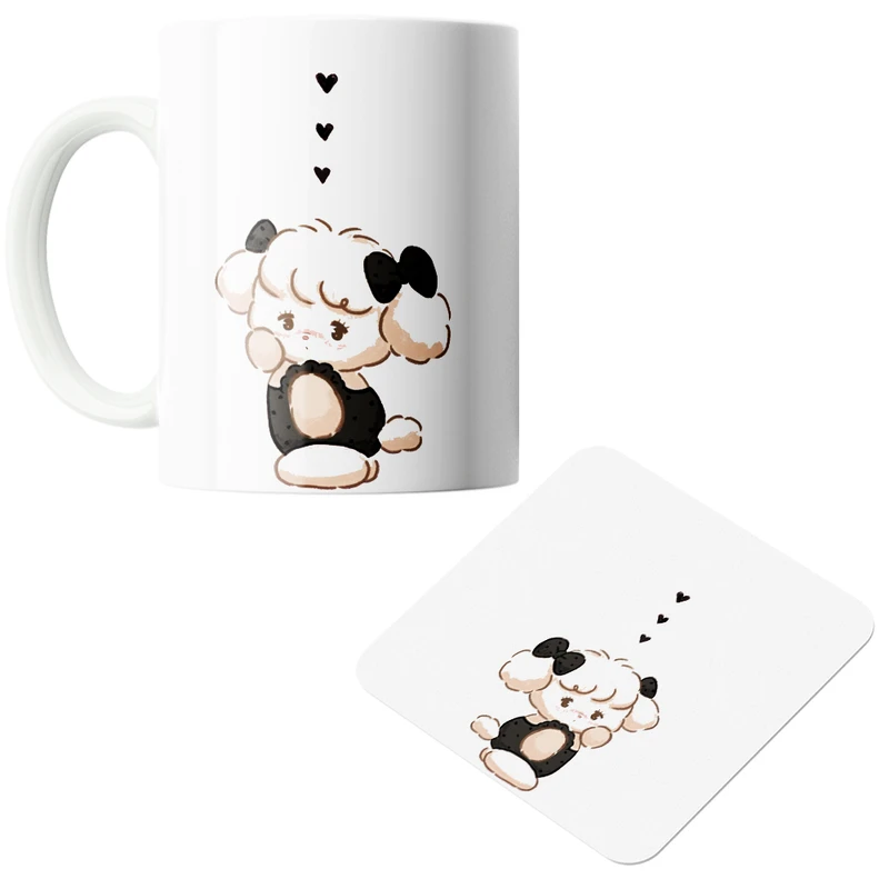 ماگ پاد آفرین مدل فانتزی کد ۷۴ همراه با زیرلیوانی