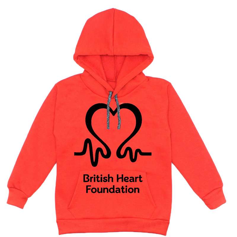 هودی دخترانه مدل  قلب A55 رنگ قرمز